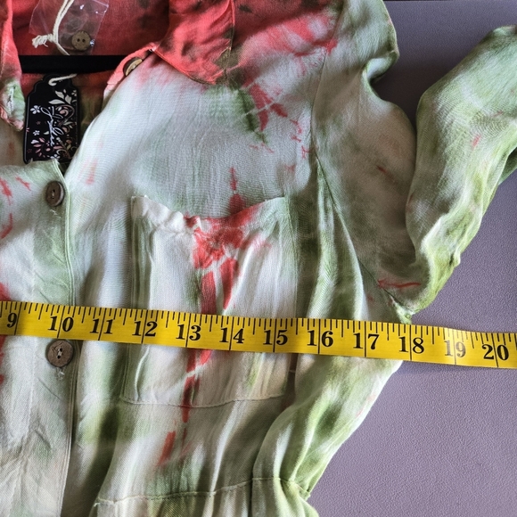 Elegant Tie-Dye Button-Up Midi Dress - Picture 11 of 14